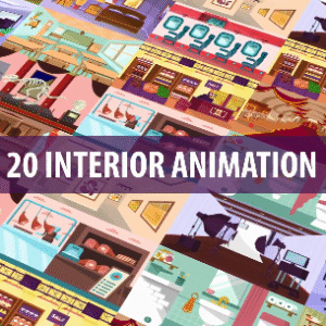 قالب افترافکت ۲۰ صحنه داخلی آماده | Infographic Interior Scenes